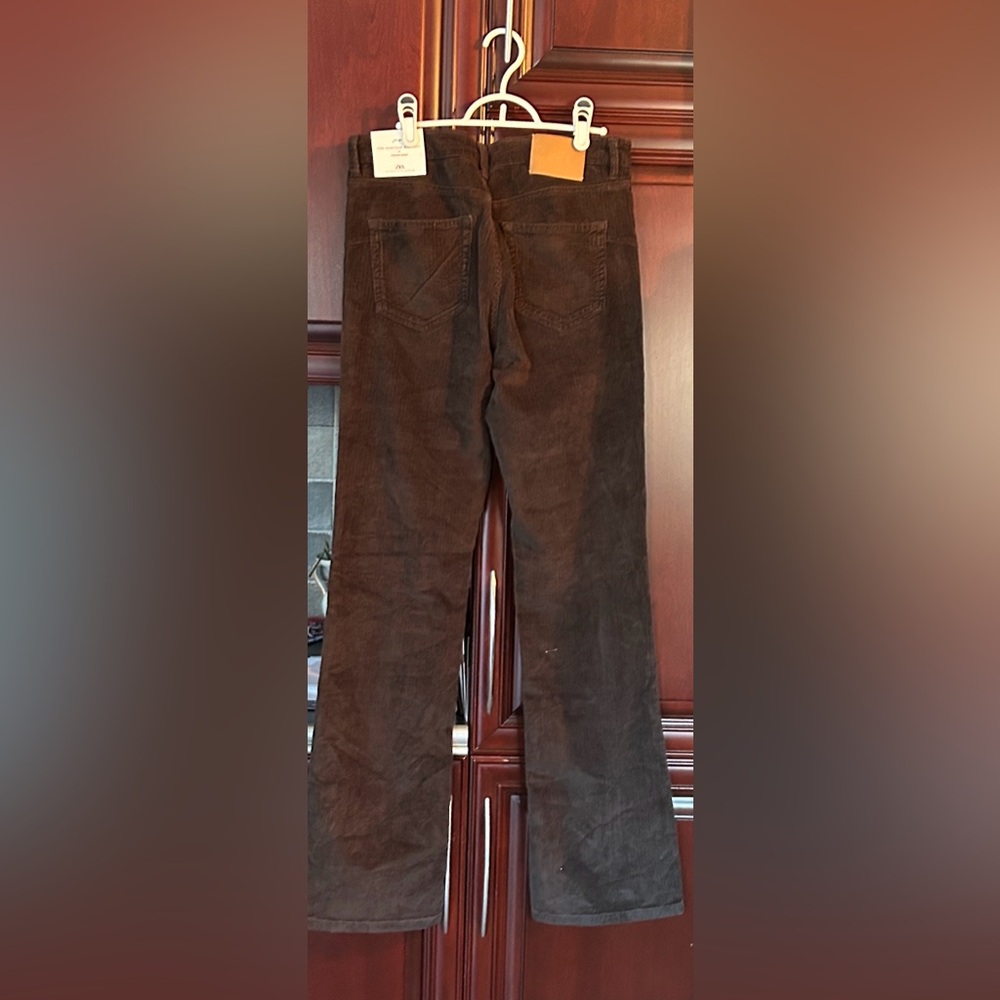 ZARA Mid-rise Corduroy Bootcut Pants in Brown size 8 - Picture 10 of 12